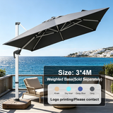 Cantilever Patio Umbrella — Aluminum LED Offset Parasol