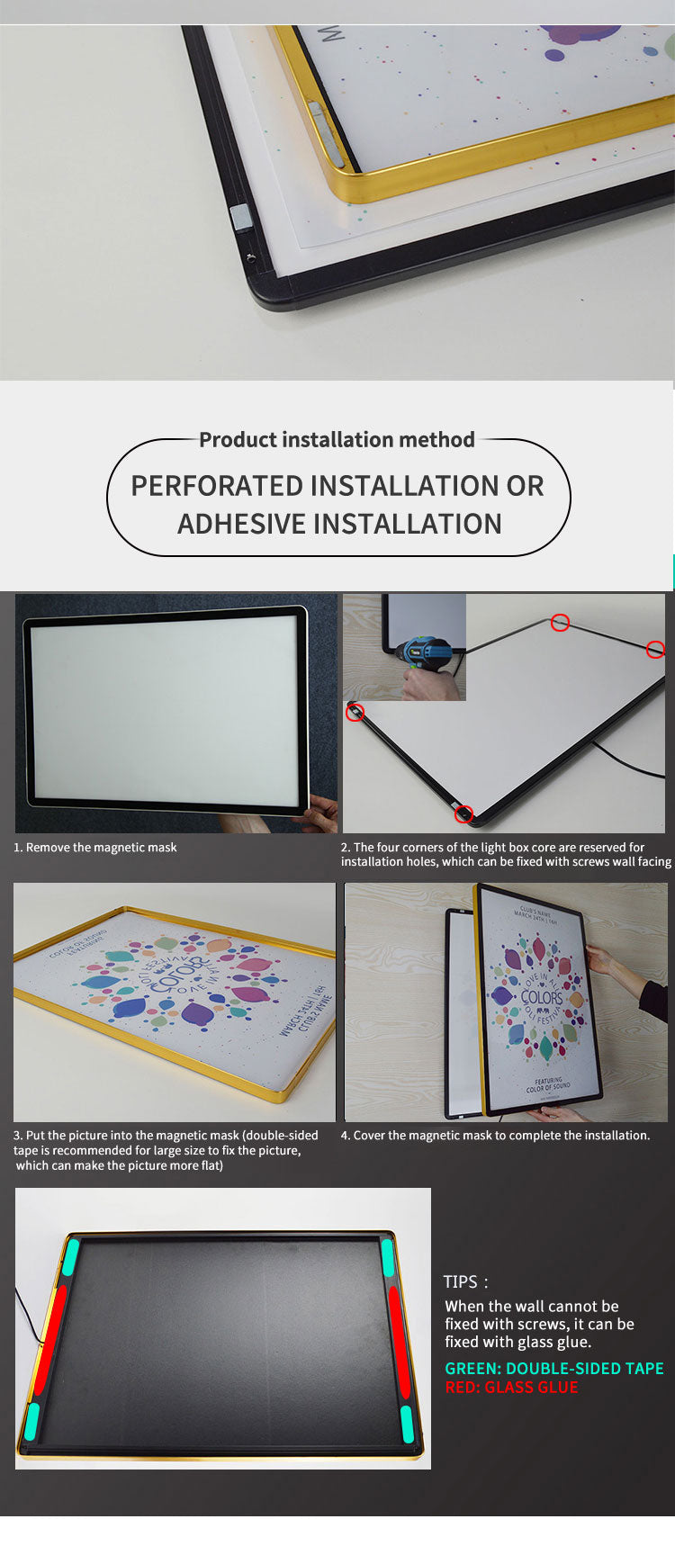 LED Snap-Frame Advertising Light Box — Ultra-Thin Poster Display