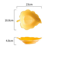 Maple Leaf &amp; Eucalyptus Ceramic Plate Collection image preview