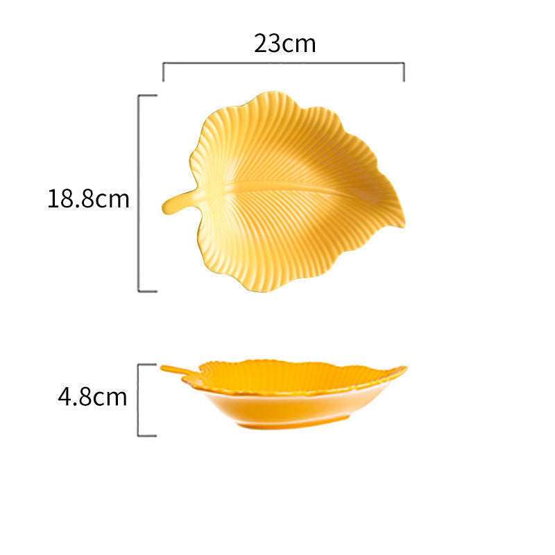 Maple Leaf & Eucalyptus Ceramic Plate Collection, ceramic plates wholesale