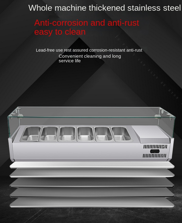Refrigerated Countertop Salad & Prep Rail