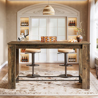 63-Inch Counter-Height Bar Table with Metal Footrest image preview