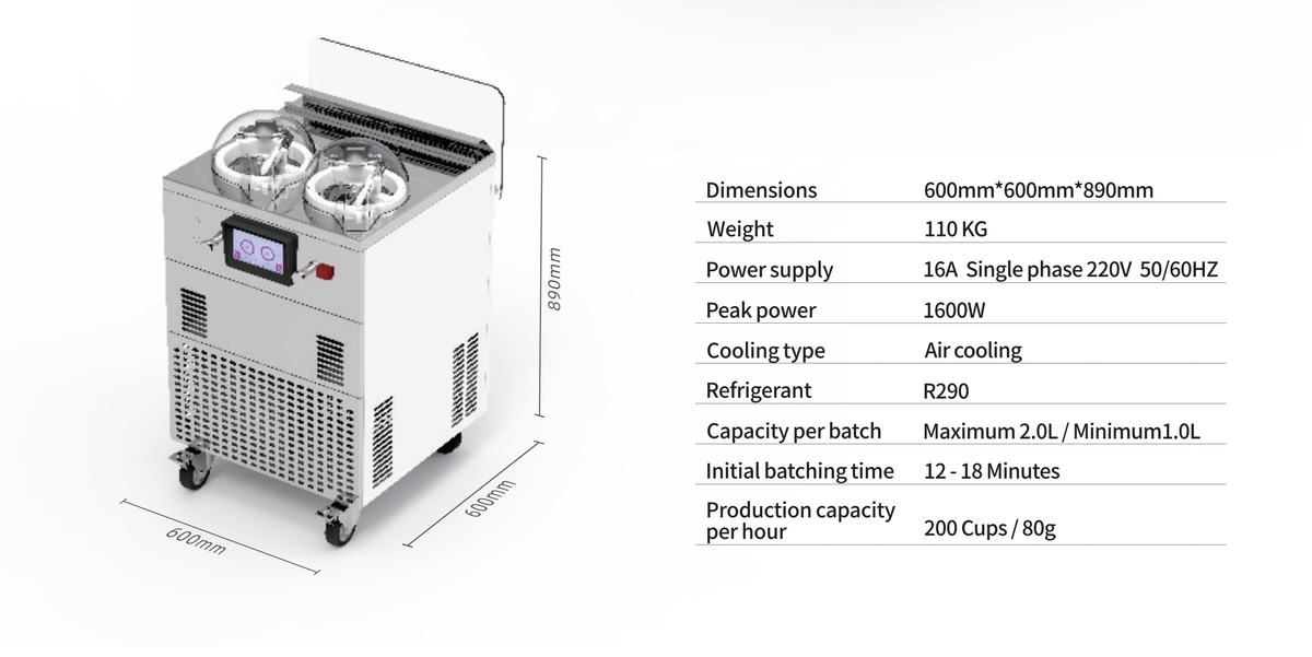 All-in-One Gelato & Ice Cream Machine — Displayable Churning Freezer