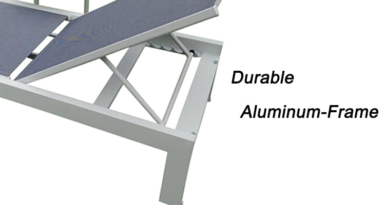 Outdoor Aluminum Sun Lounger — Stackable Poolside Chaise