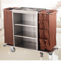 Housekeeping Cleaning Cart — Stainless Steel Maid Trolley image preview