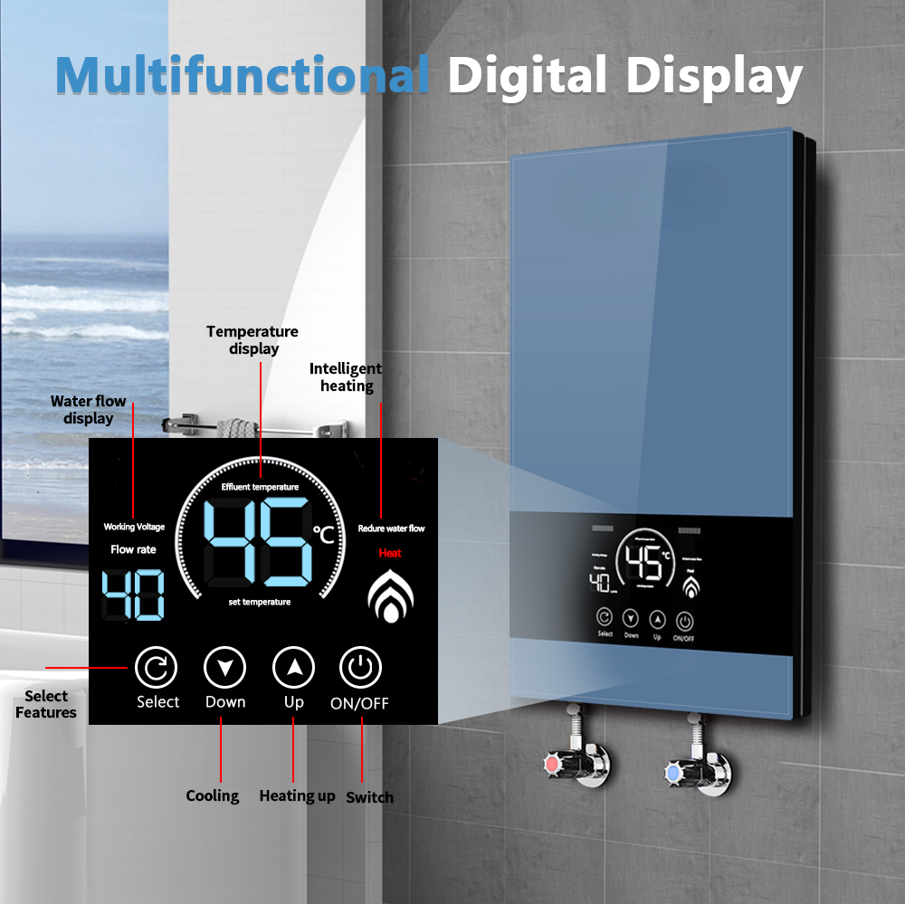 Tankless Electric Instant Water Heater — 8500 W, Touch Control