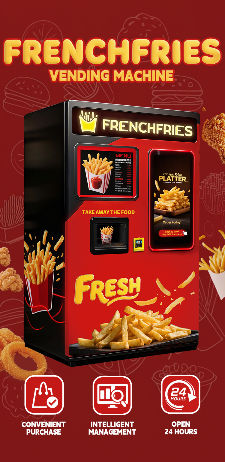 Automatic French Fry Vending Machine — 32-Inch Touchscreen