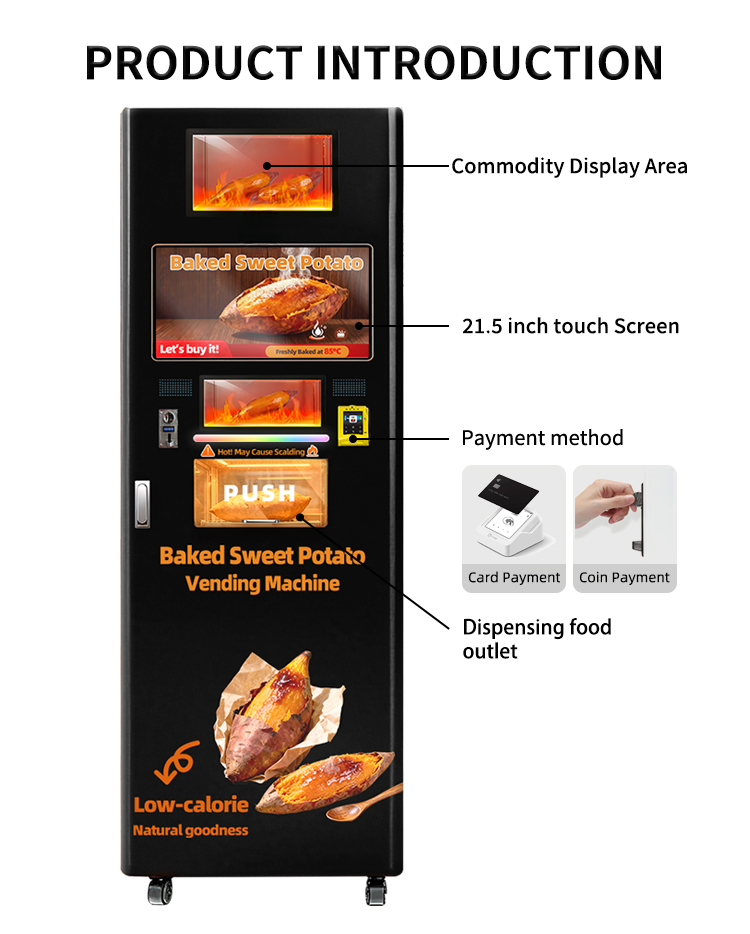 Smart Baked Potato Vending Machine — 21.5" Touchscreen, Cloud-Managed
