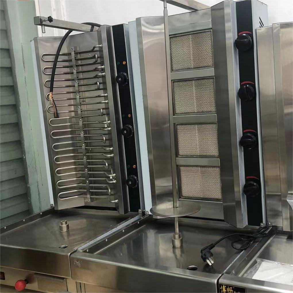 Commercial Gas Doner Kebab & Shawarma Machine — 4-Burner Rotary