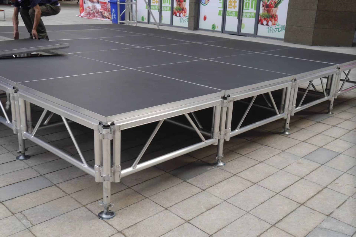Portable Aluminum Stage Platform — Modular Concert & Event Staging, connection Assemble