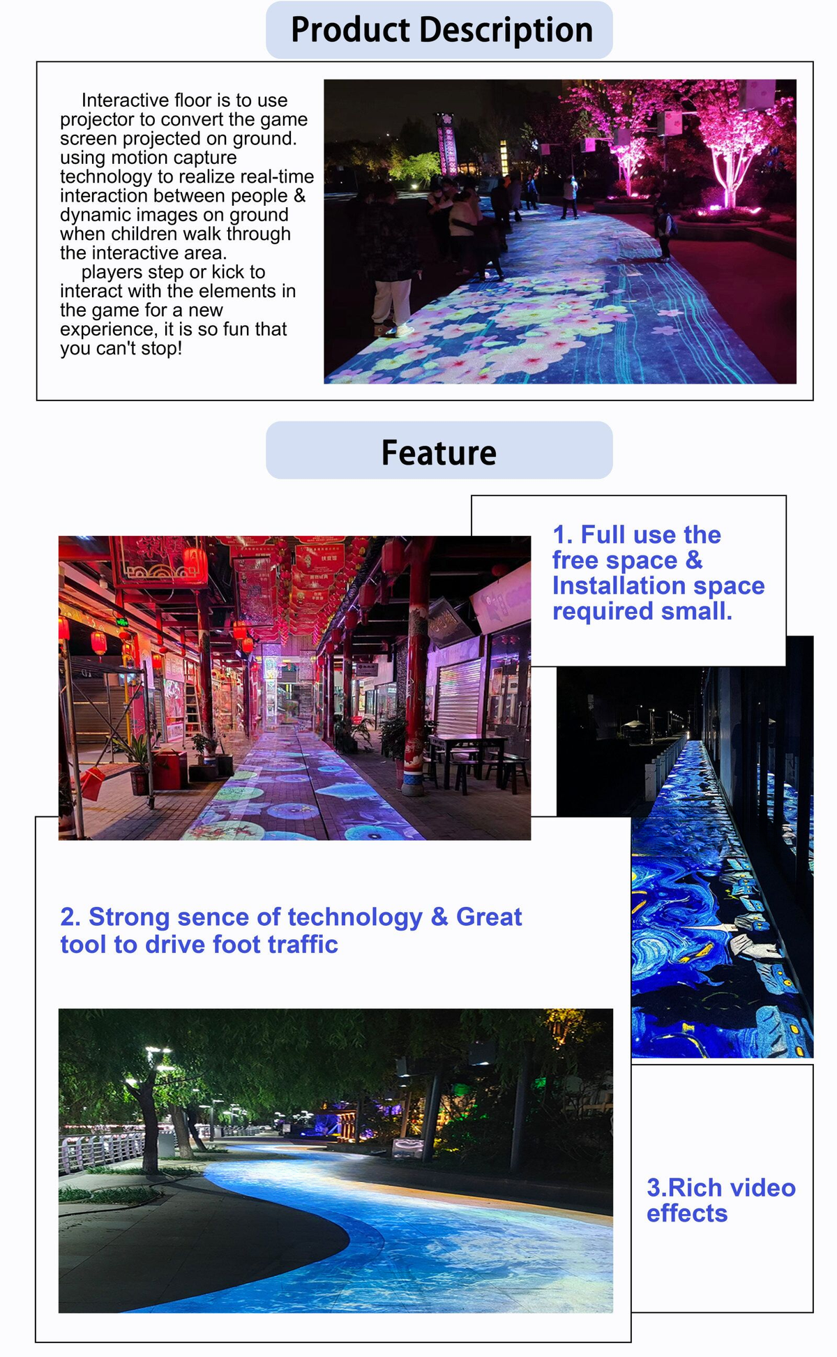 Interactive Indoor and Outdoor Laser Floor & Wall Projector
