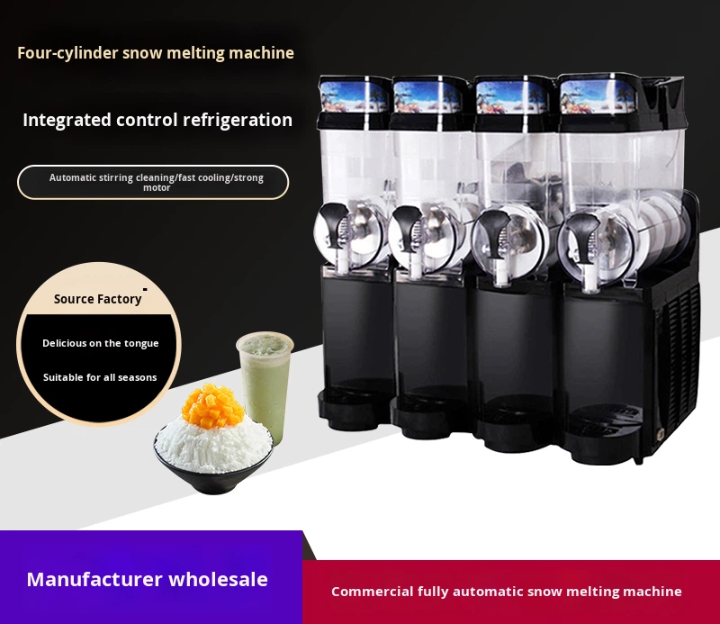 Commercial 4-Tank Slush & Cold Drink Machine — Self-Serve