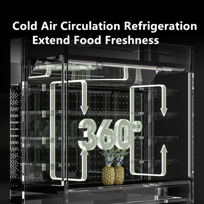 Open Multideck Display Chiller — Air-Curtain Fruit & Fresh Snacks & Cold Drinks