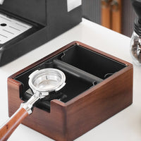 Vintage Wooden Espresso Knock Box with Stainless Steel Bin image preview
