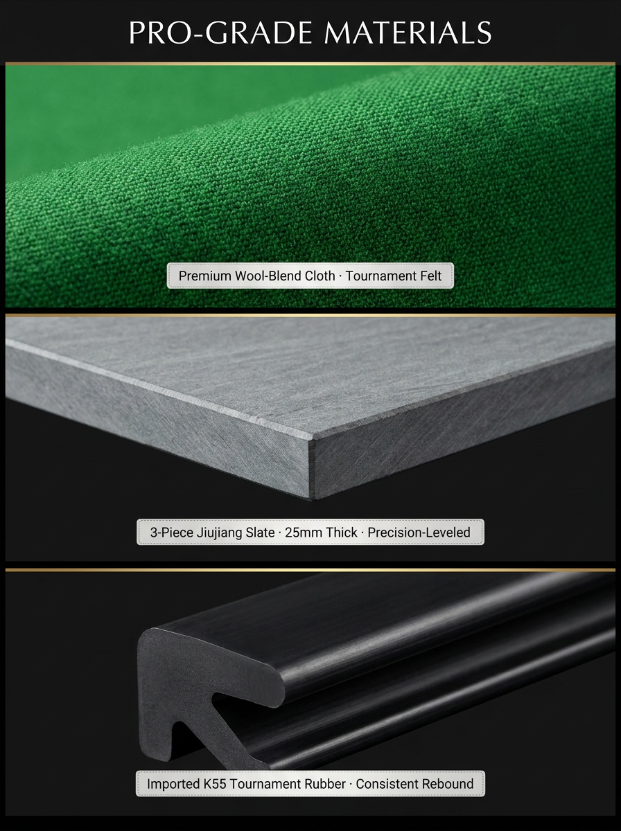 Mesa de billar americano para bola 9 de madera maciza