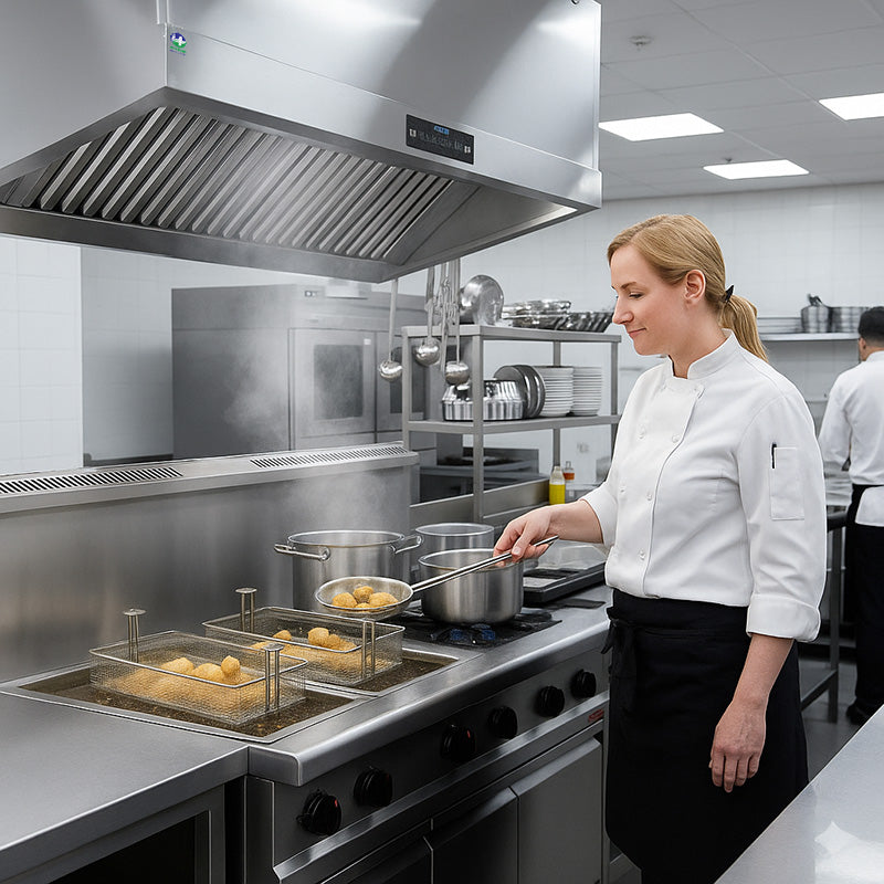 Commercial Ventless Exhaust Hood — ESP + HEPA Recirculating System