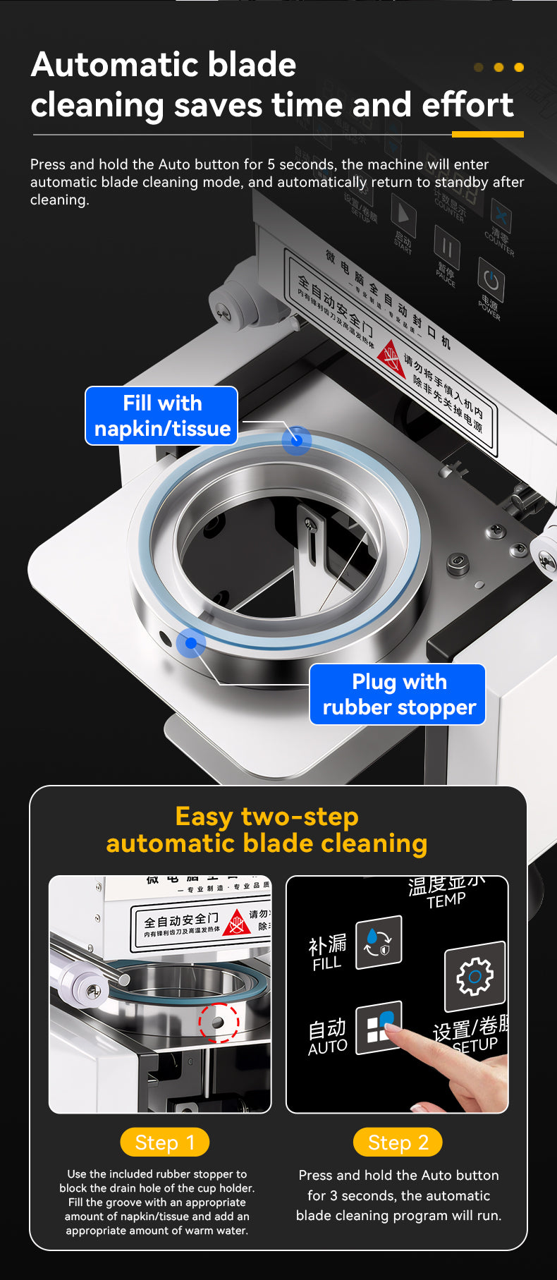 Commercial Cup Sealing Machine — Automatic for Plastic & Paper Cups