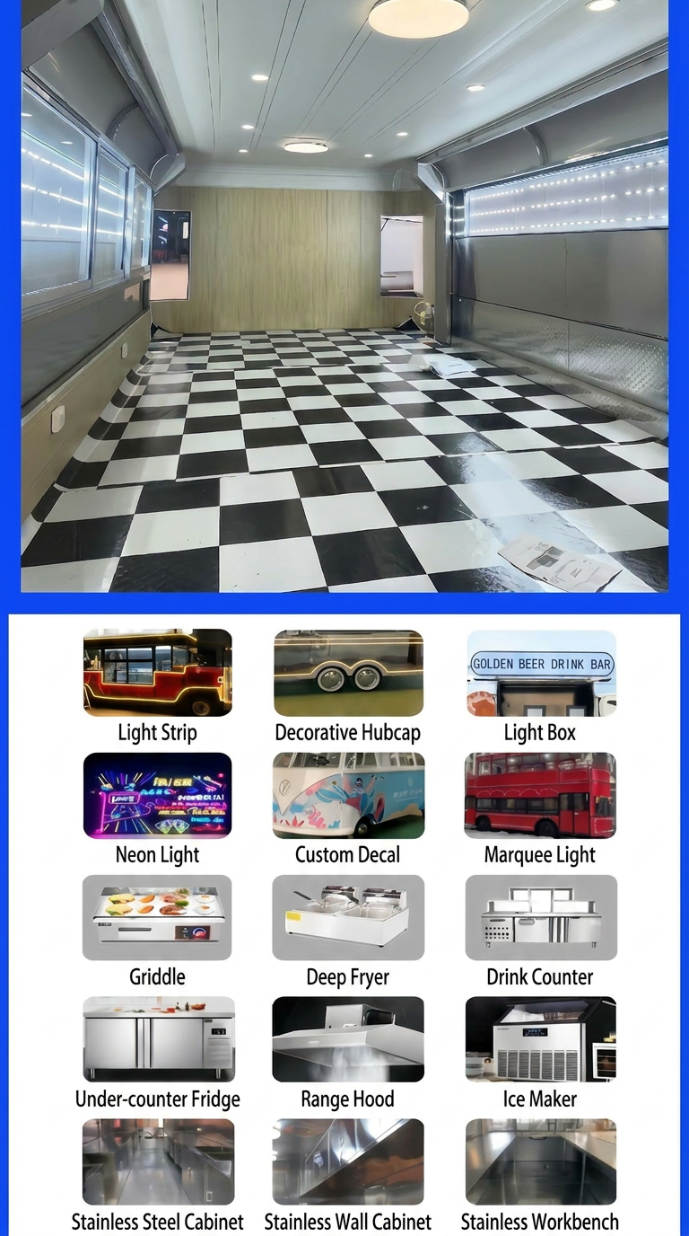 Commercial Mobile Food Trailer with Full Kitchen — BBQ & Bar