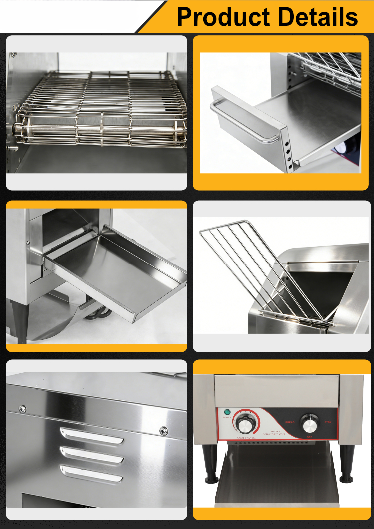 Commercial Conveyor Toaster — 450 Slices/Hour, Stainless Steel