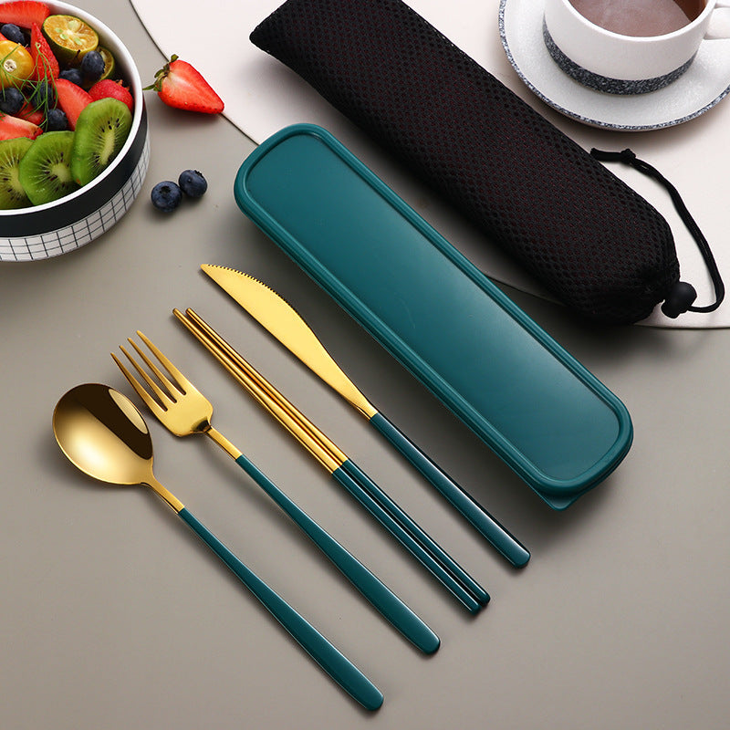 Stainless Steel Cutlery Set with Case — 4-Piece