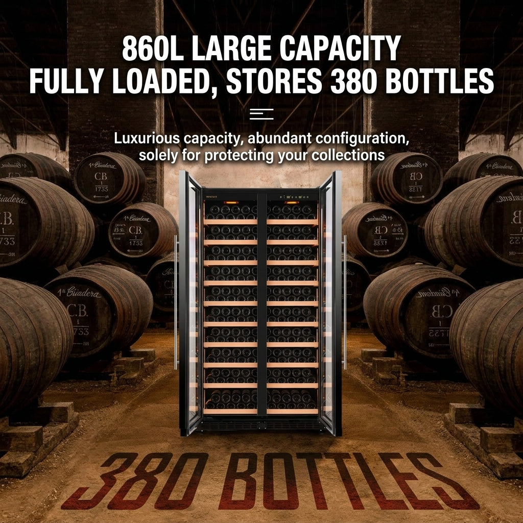 Constant-Temperature Double-Door Wine Cabinet with Built-In Ice Bar