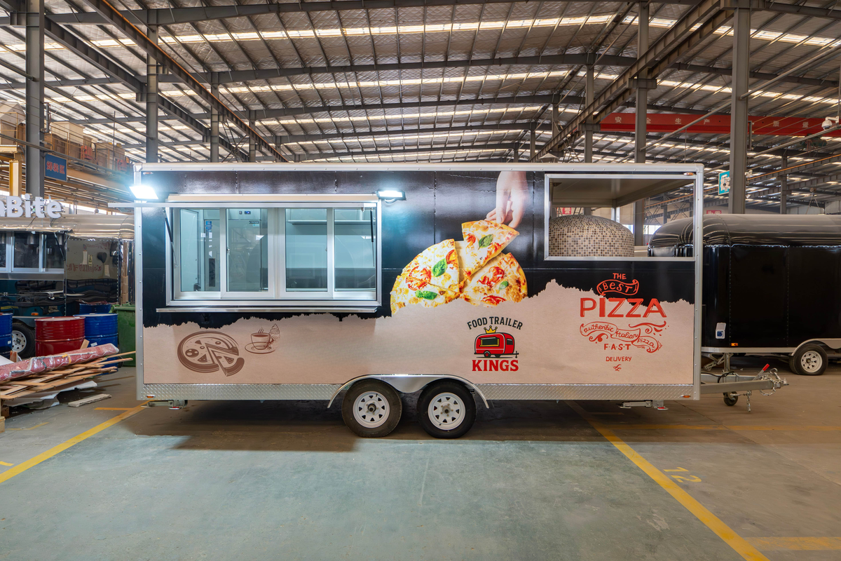 Mobile Wood-Fired Pizza Food Trailer — 5 m Concession Kitchen