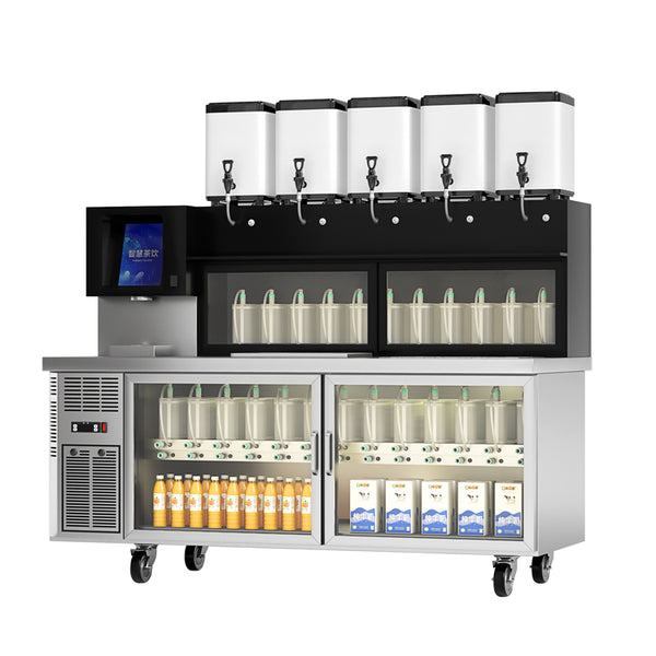 Automatic Bubble Tea Machine with Refrigerated Counter