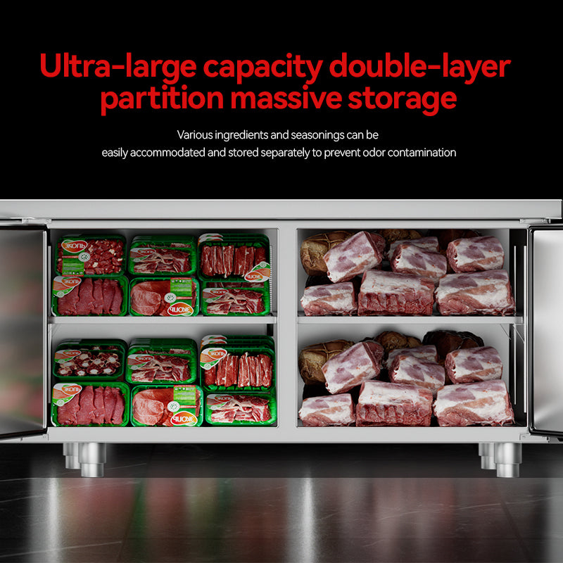 Commercial Undercounter Worktop Refrigerator & Freezer — Stainless Steel