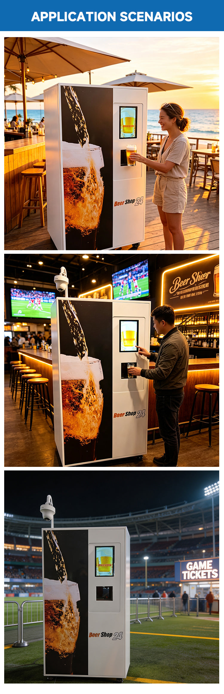 Self-Service Beer Vending Machine with Contactless Payment and Cloud Management