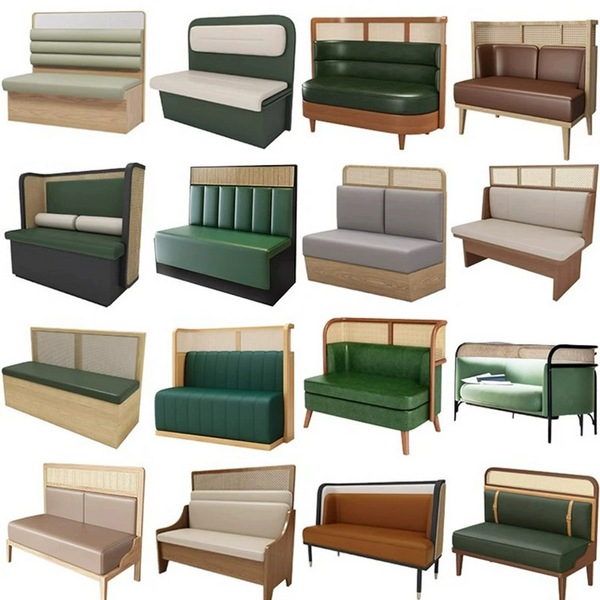 Commercial Restaurant Booth Seating — Plywood, Vinyl-Upholstered