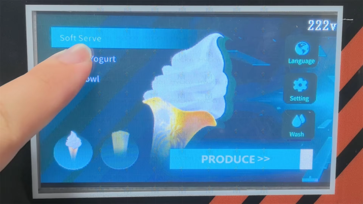 Commercial Soft Serve Ice Cream & Slush Machine — 7 Flavors, 4 Cylinders