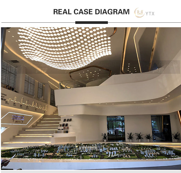 Wave-Design Acrylic & Crystal Chandelier — Custom Large-Scale