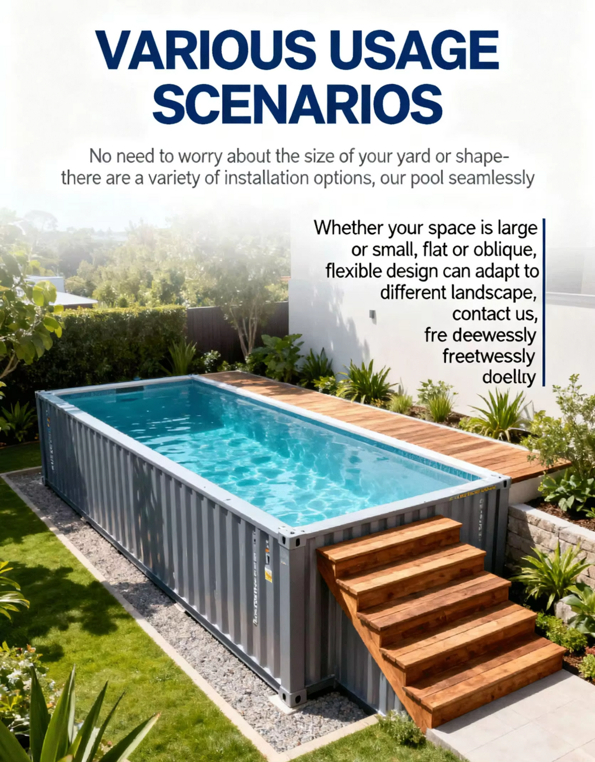 Prefab Above-Ground Fiberglass Swimming Pool — Container Series