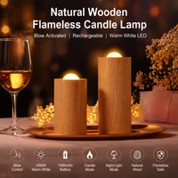 Rechargeable Wooden Flameless LED Candle Lamp — Warm White image preview