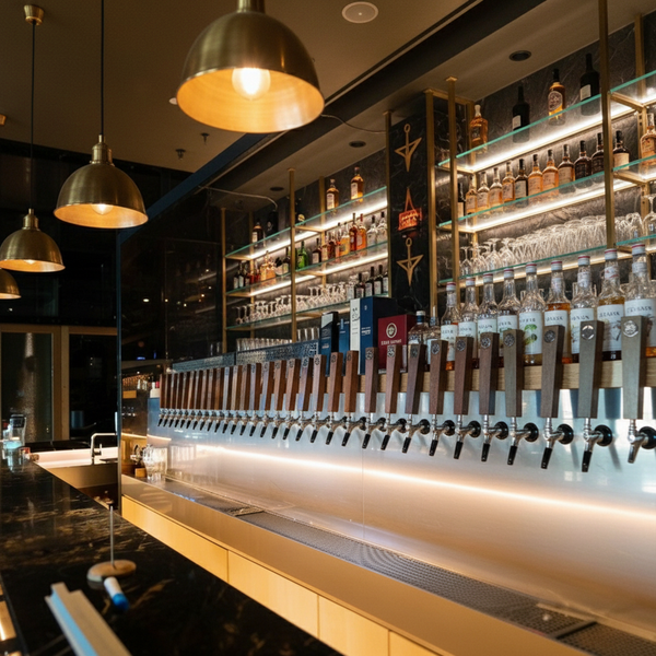 Distributeur mural de bière craft tout-en-un — becs et refroidissement intégrés