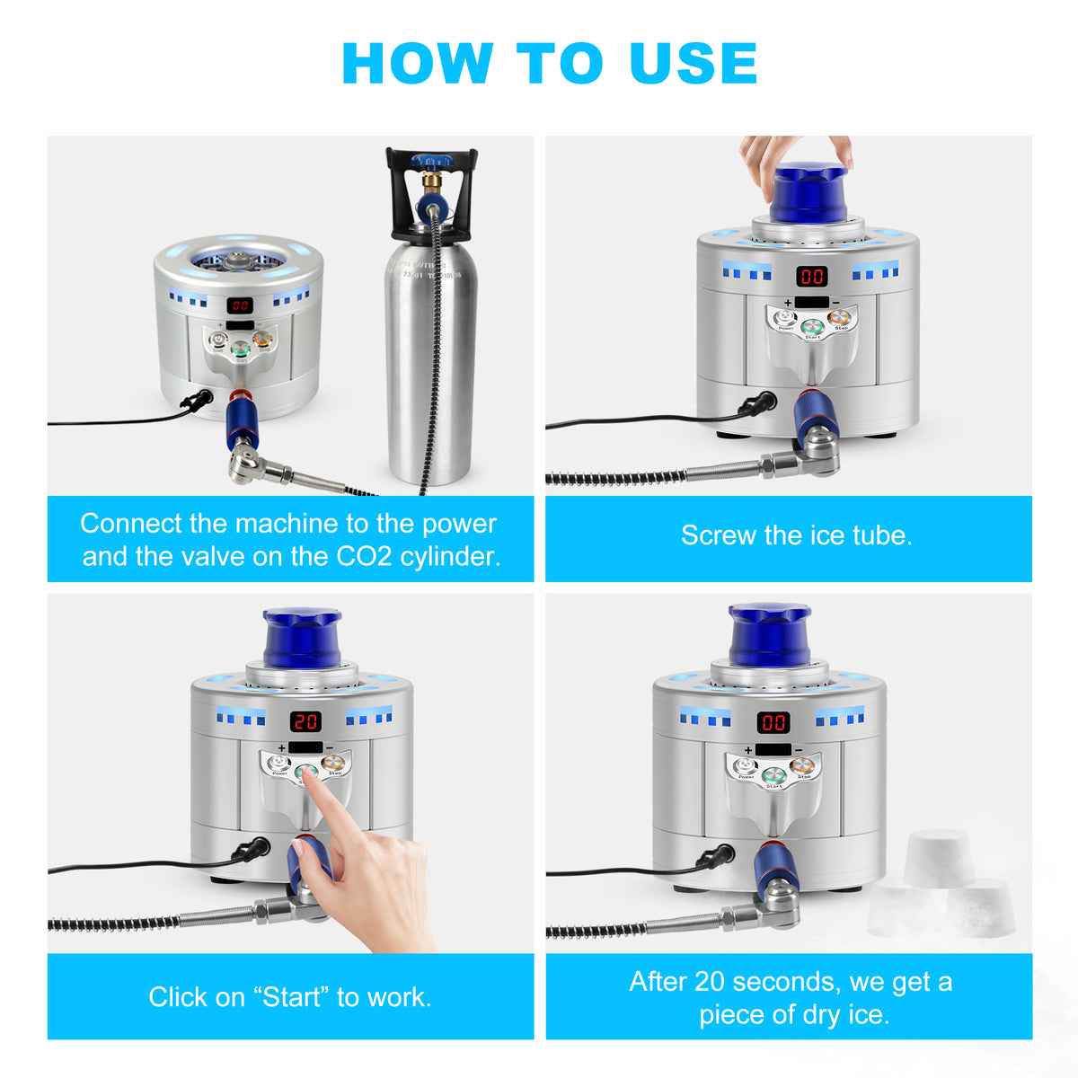 Portable Dry Ice Maker & CO2 Glass Chiller