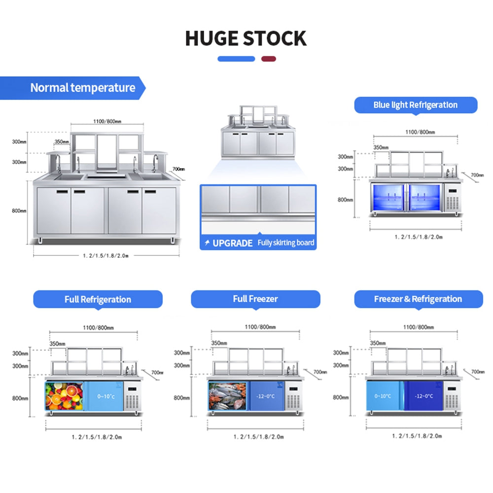 Bubble Tea Prep Counter with Built-In Refrigeration