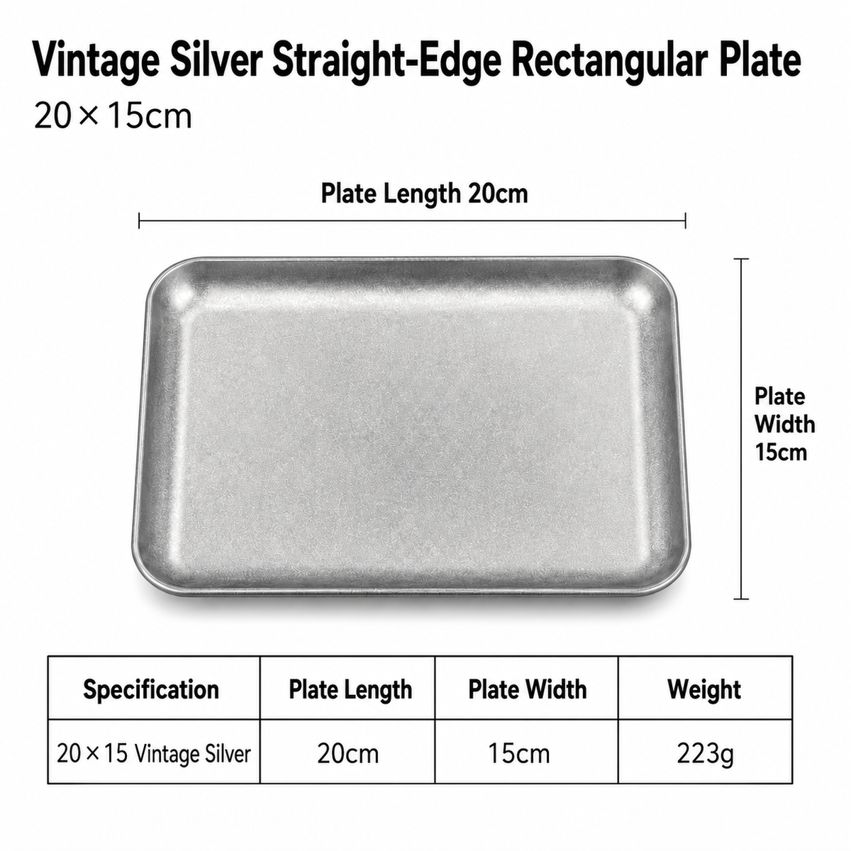 Brushed Stainless Steel Rectangular Serving Tray — Vintage Gold & Silver