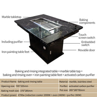 Smokeless Barbecue &amp; Hot Pot Table — Built-In Downdraft Exhaust image preview