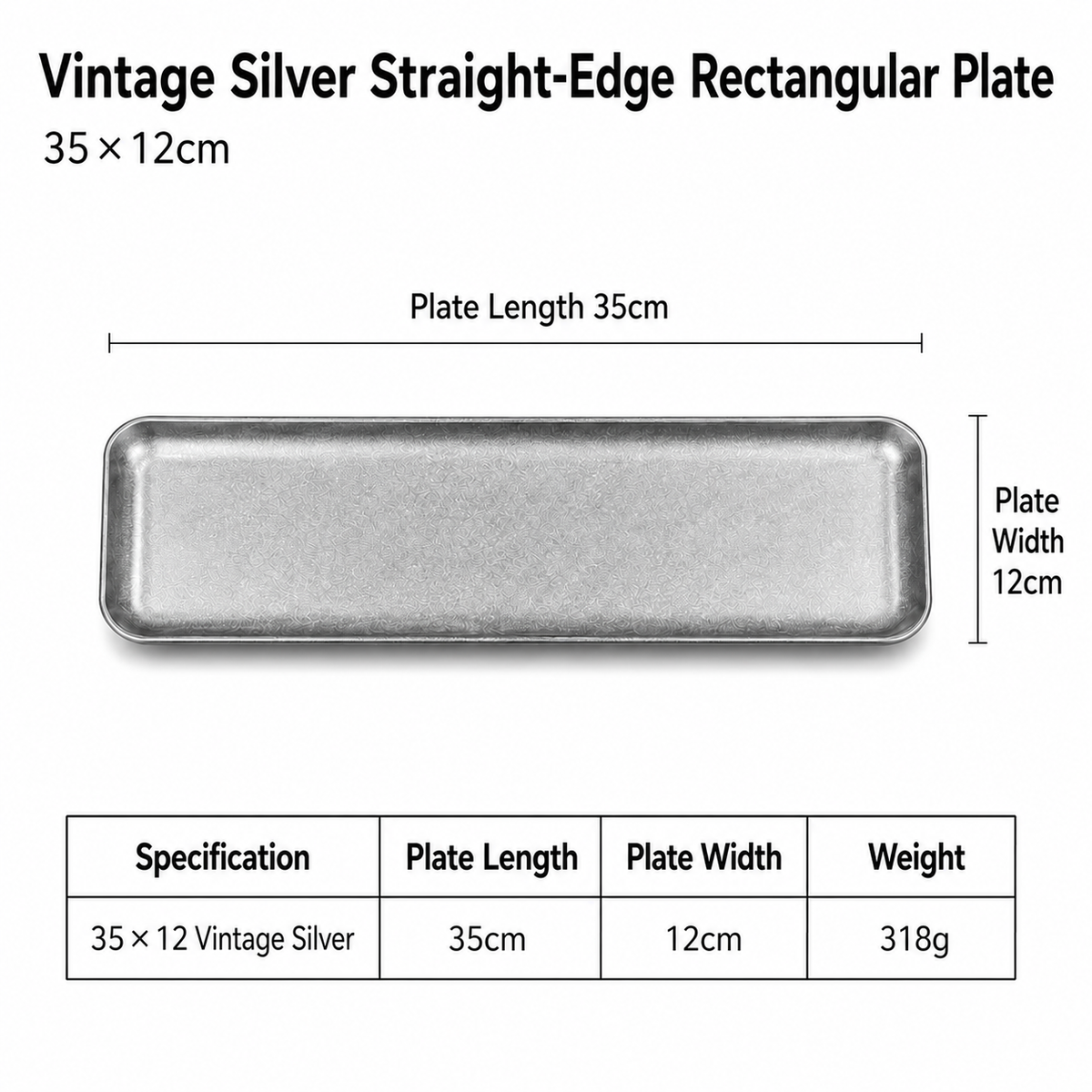Brushed Stainless Steel Rectangular Serving Tray — Vintage Gold & Silver