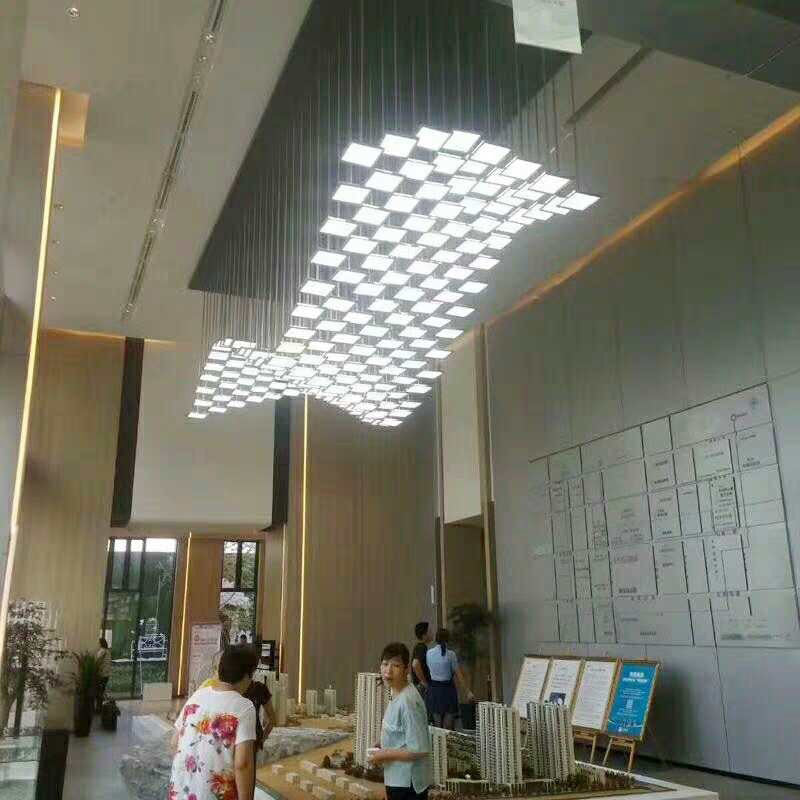 Wave-Design Acrylic & Crystal Chandelier — Custom Large-Scale