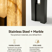 Marble Triple-Column LED Floor Lamp — Onyx Glow image preview