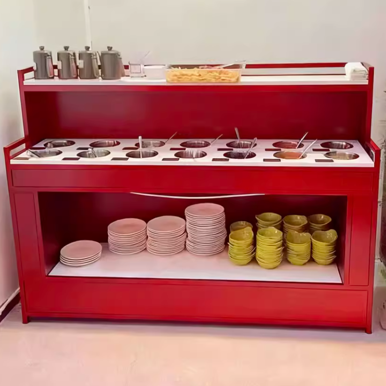 Commercial Wrought Iron Condiment Station — Self-Service Sauce Bar Counter