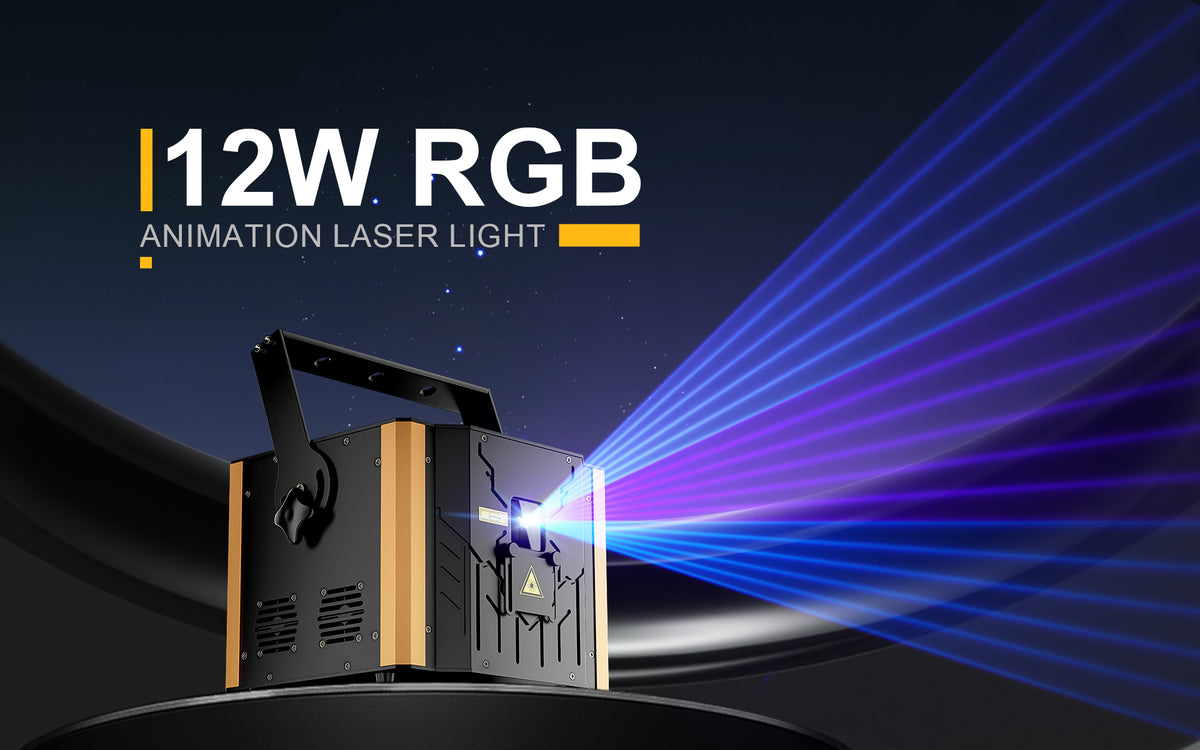 Full-Color 12W RGB Animation Laser Projector — DMX/ILDA