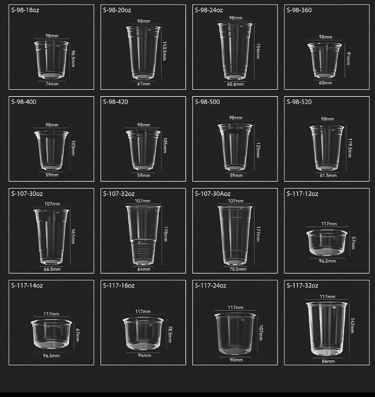 Disposable Cups with Lids — PET, PP & Paper, 7–32 oz