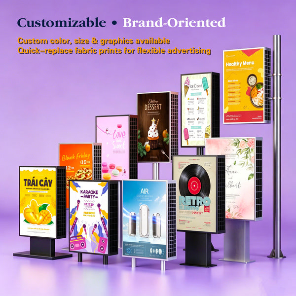 Solar-Powered LED Light Box — Outdoor Advertising Sign
