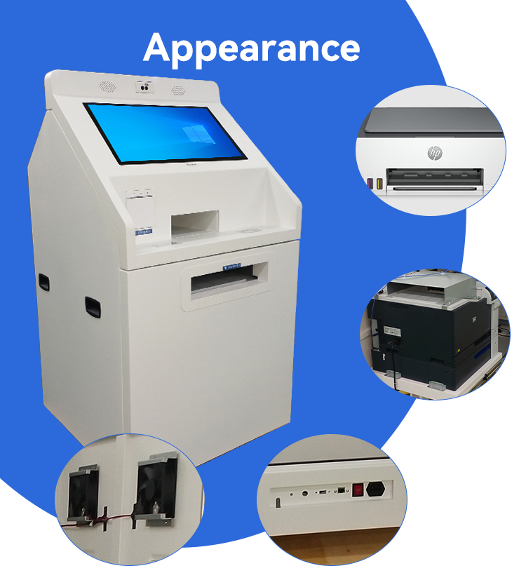 Touch-Screen Self-Service Kiosk — Inquiry, Ticketing & A4 Printing