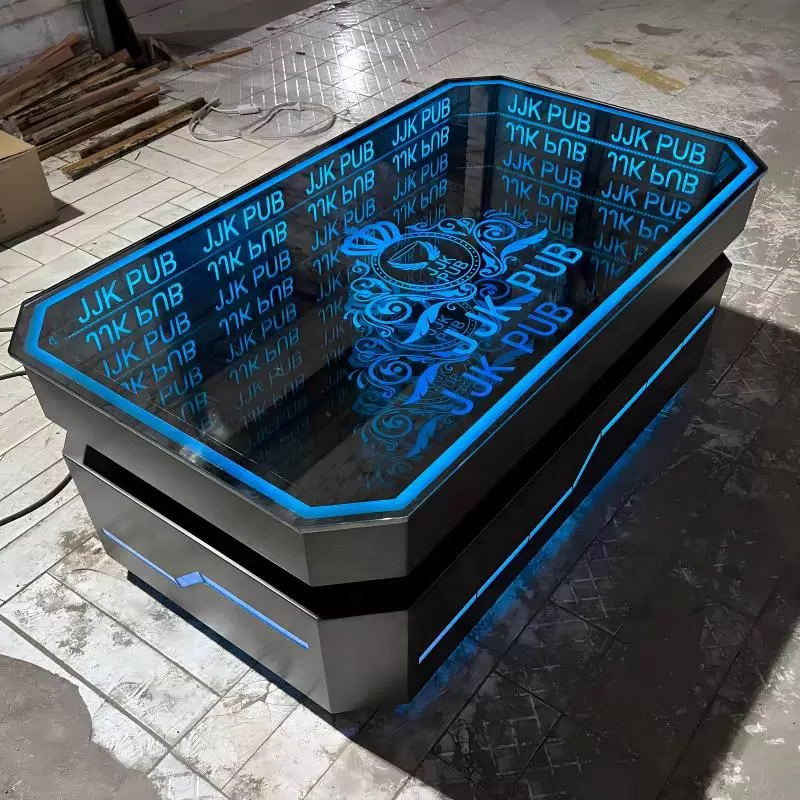 LED Infinity Mirror Bar Table for Nightclubs & Lounges