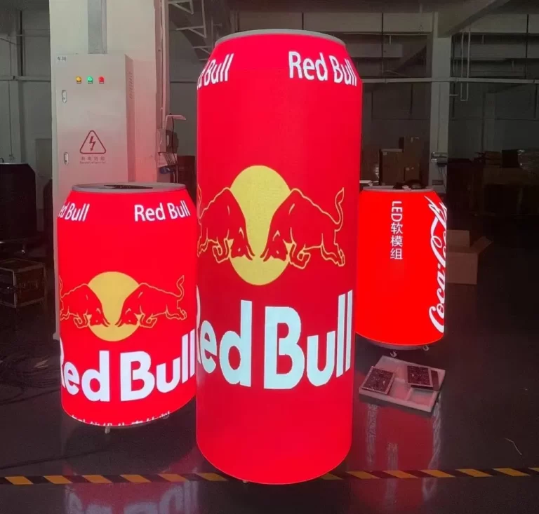 Can-Shaped Cylinder LED Video Display — Custom Digital Signage