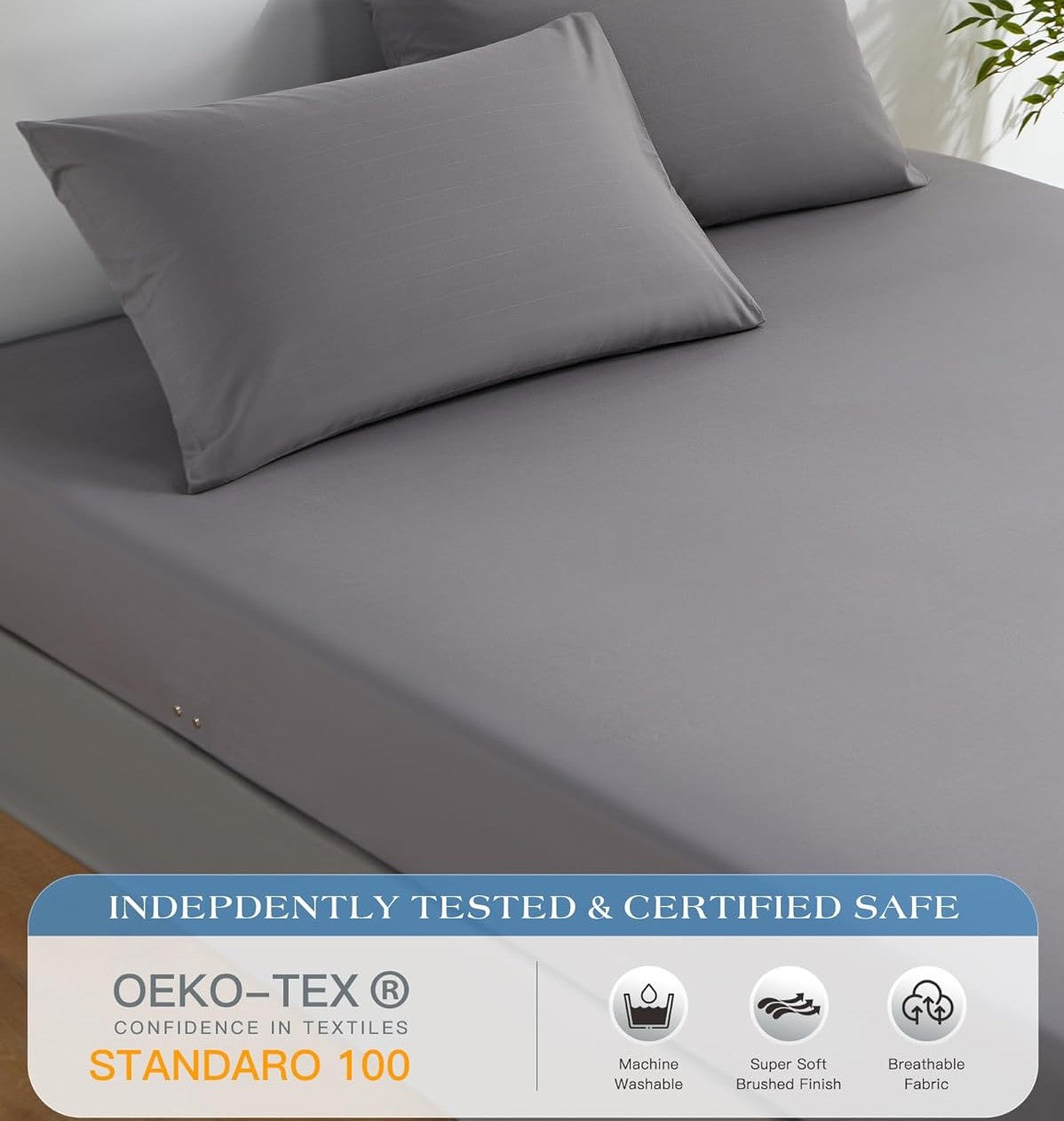 Organic Cotton Grounding Fitted Sheet — Silver-Fiber Earthing